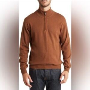 Rodd & Gunn - Camel Brown Quarter Zip Sweater - Wool/Cashmere Blend - Men’s - XL